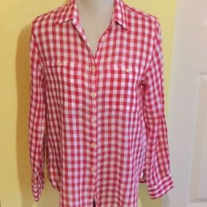 Ralph Lauren Red/White Plaid top SZ M